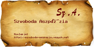 Szvoboda Aszpázia névjegykártya